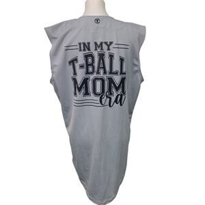 New Hand Printed Unisex Medium Gray T-Ball Mom Era Sleeveless Baseball Shirt